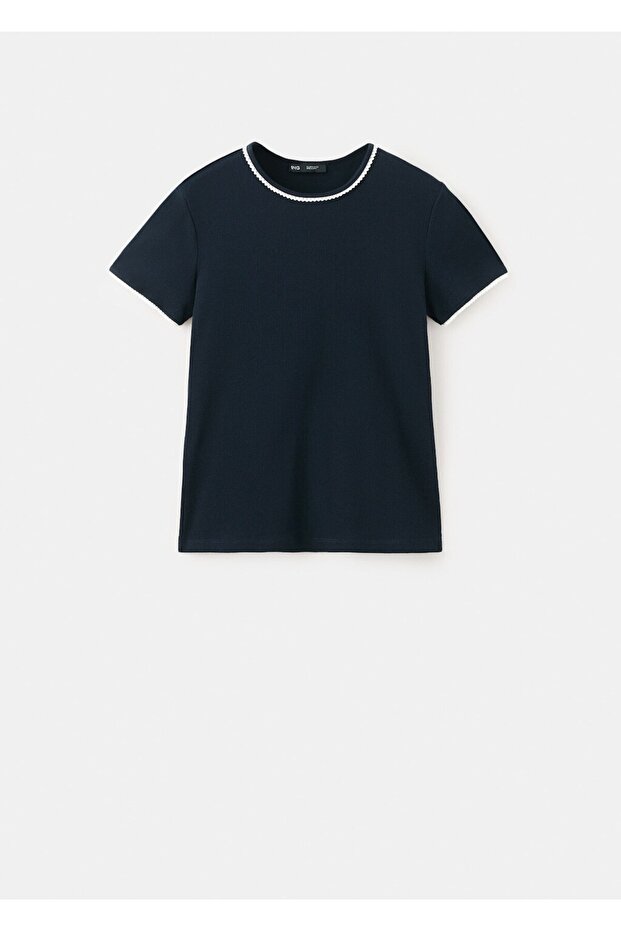 Kontrast biyeli tişört - 3