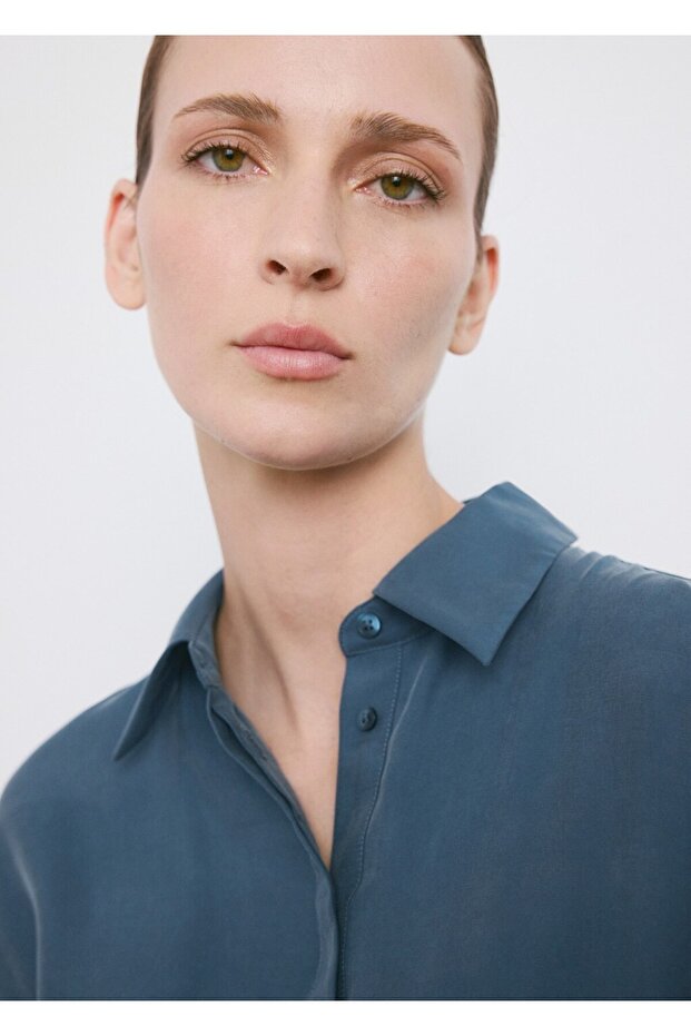 Kemerli gömlek elbise - 6