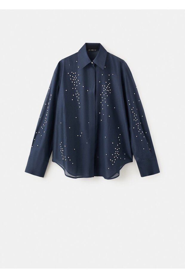 Lyocell strass taşlı gömlek - 3