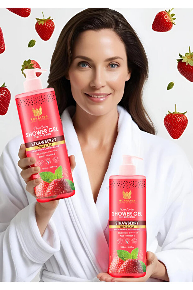Strawberry Shower Gel with Vitamin E and Aloe Vera- 1000ml