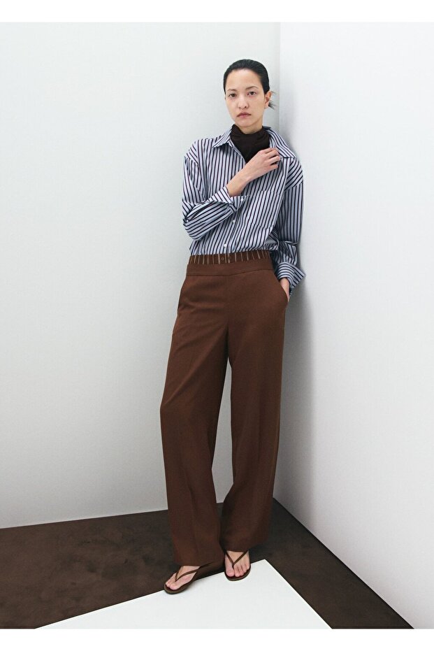 Çizgili pamuklu gömlek - 2