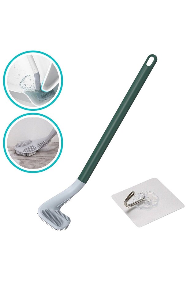 ® Golf Designed Silicone Wc Toilet Kitchen Cleaning Brush with Hook Gift