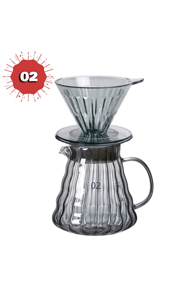 طقم تقطير v60 الة قهوة مكونة من قمع وسيرفر زجاجي
