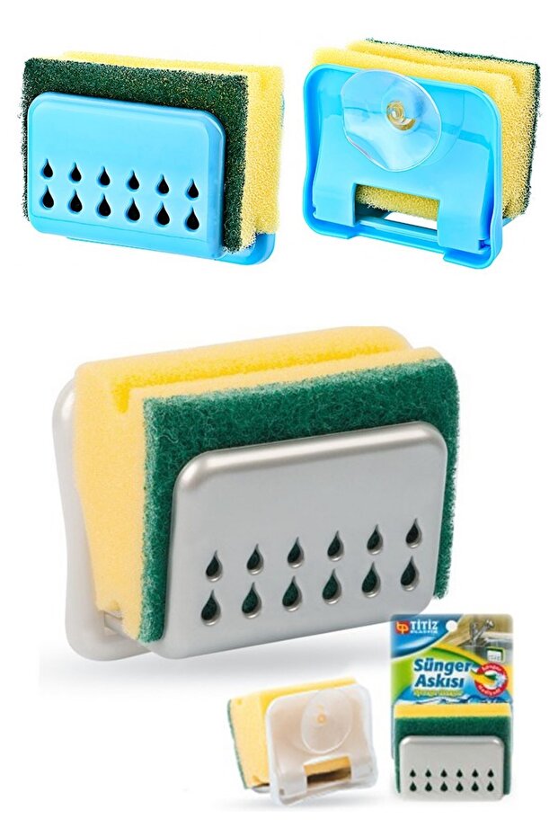 BUFFER® Practical Kitchen Sink Sponge Hanger with Suction Cup - 4