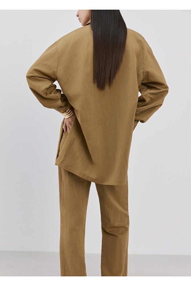 Oversize gömlek yakalı gömlek - 4