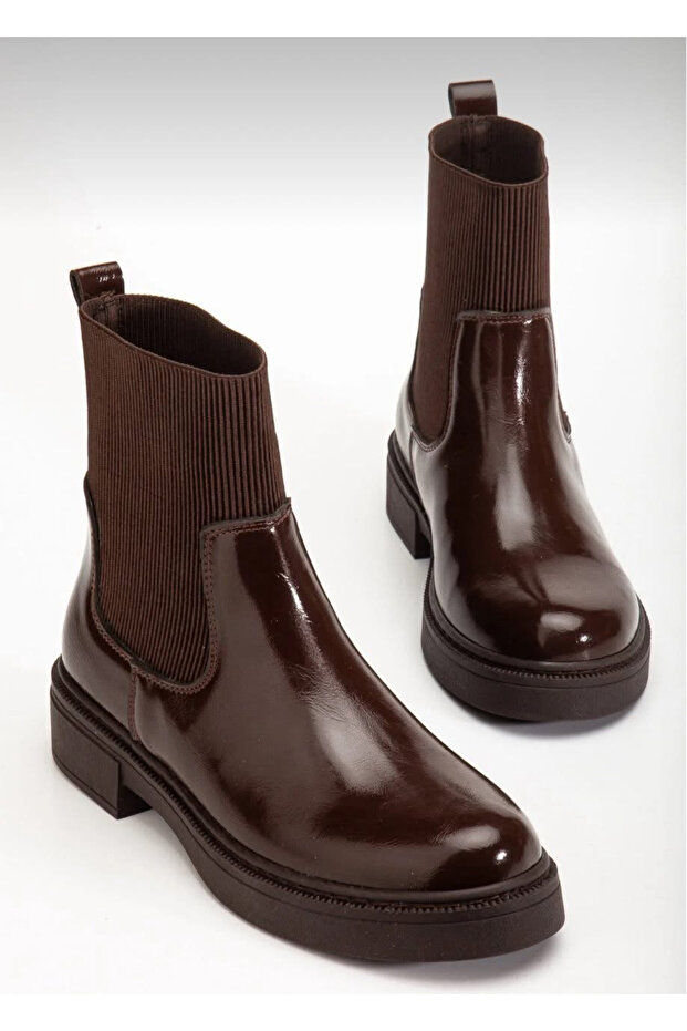 Kadın Kalın Taban Elastik Yan Bantlı Günlük Bot - 1