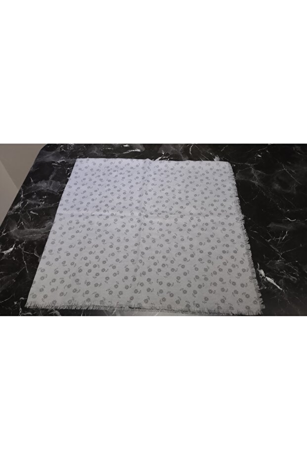 GRİ ÇİÇEKLİ EŞARP - 6