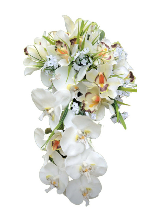 Buchet Cascada - Orhidee, Alb - 3