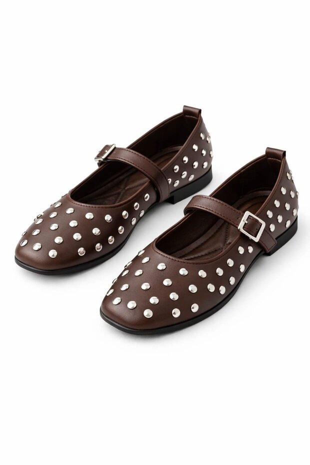Women's Strappy Studded Comfortable Stylish Ballerinas