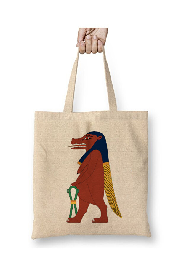 Ancient Egypt Ancient Egyptian Taweret White Tote Bag Long Handle Shopping Bag Beach Bag
