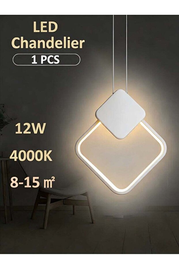 ثريا LED عصرية، مصباح معلق LED عصري ذكي، مصباح LED قابل للتعتيم بثلاثة ألوان