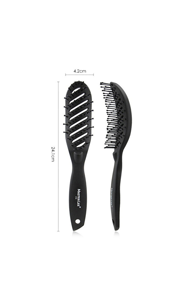 black New Heat-Resistant Plastic Lacquered Small Curved Comb Anti-Static Styling Hair Straightening