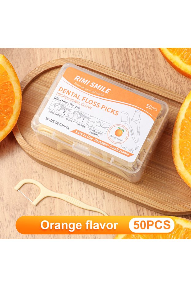 Mint flavored Hot Selling -50PCS/box - Fruit Flavored Dental Floss Stick, A Must-Have Tool for Clean