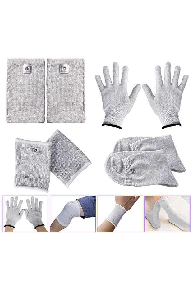 Slippers Tens Electrodes Gloves Socks Wrist Knee Pads Conductive Silver Fiber EMS Electrode Massager