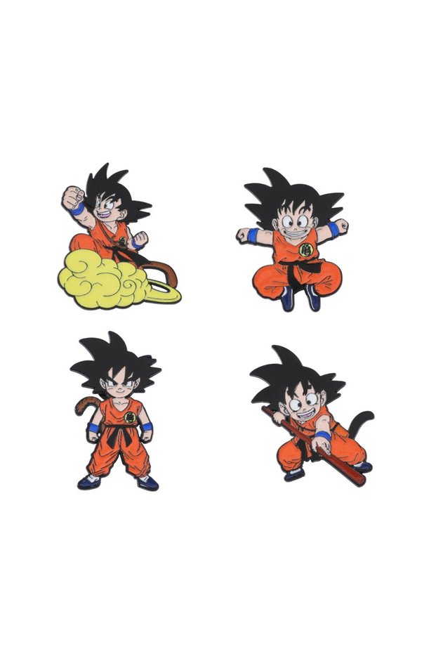 4 Pcs 4 Pcs Cartoon Character Brooch Handsome Dragon Ball Son Goku Enamel Pin Metal Badge Jew