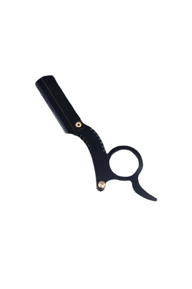C619-yellow Stainless Steel Classic Shaving Razor for Thumb Double Edge Haircutting Bald Head Eyebro