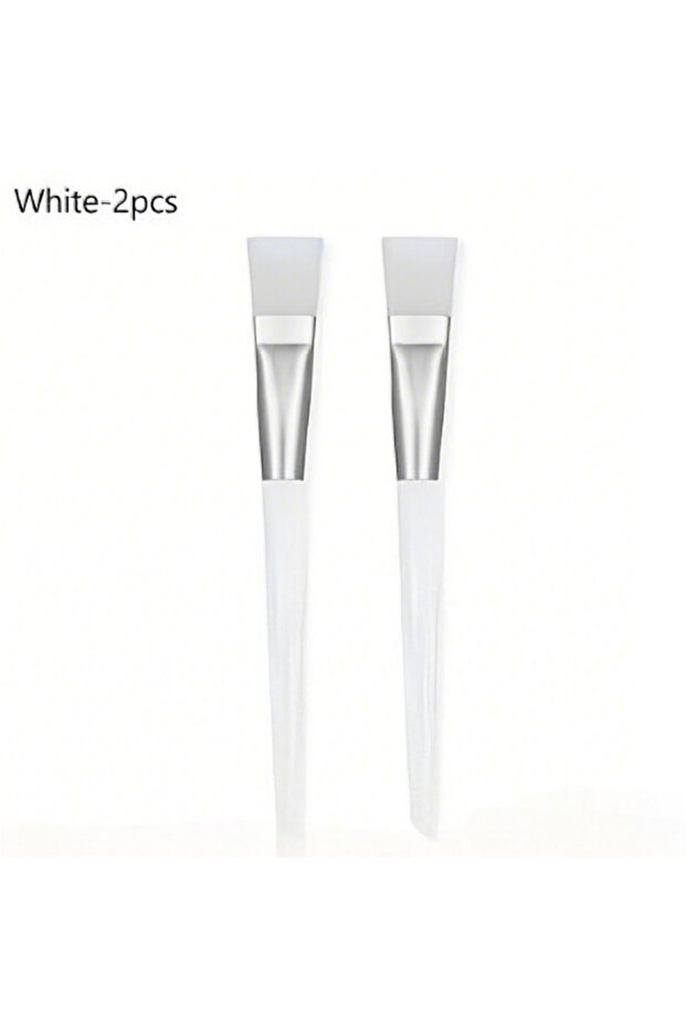 2pcs-White Facial Mask Brushes Soft bristle Transparent Crystal Rod Face Applicator Brush DIY Skinca