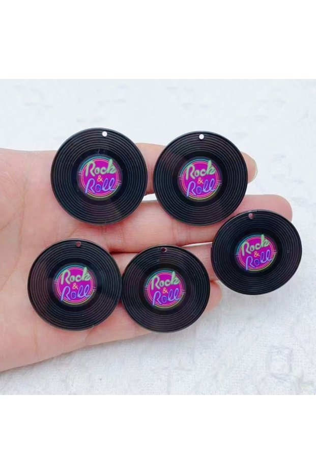 1 10pcs Music Acrylic Earring Charms Funny Magnetic Tape Pendant For Keychain Diy Jewelry Make
