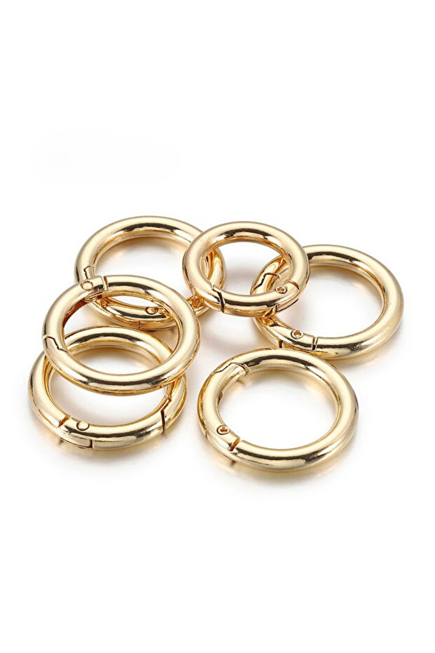 25mm 10pcs Gold 10 Pcs Metal Spring O Rings Clip Keychain Round Carabiner Clips Keyrings Snap Hook B