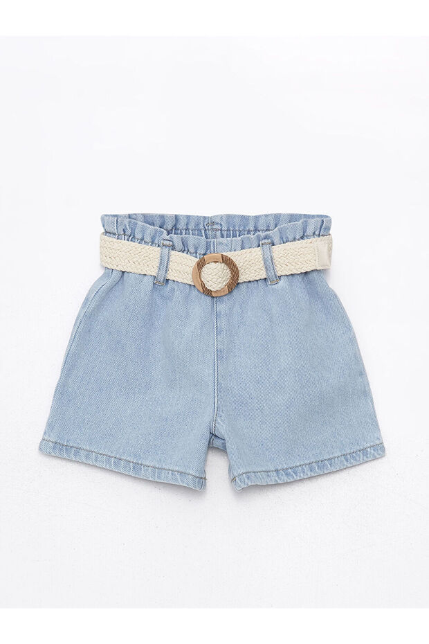 Seray New Season Basic Belt Pack Girls' Jean Shorts