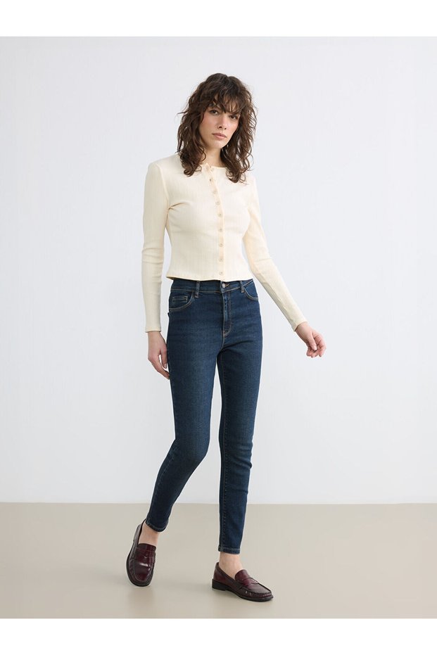 Indigo High Waist Super Skinny Fit Women's Jean Trousers (S6)