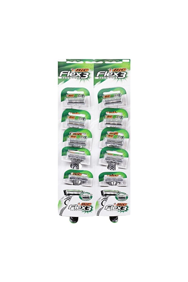 Set 2 x 10 Aparate de Ras Flex 3 Sensitive, Barbati - 1