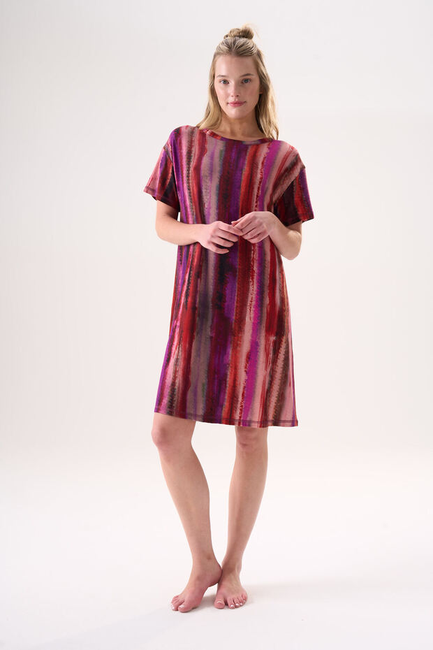 Bamboo Short Sleeve Summer Women's Dress 26218