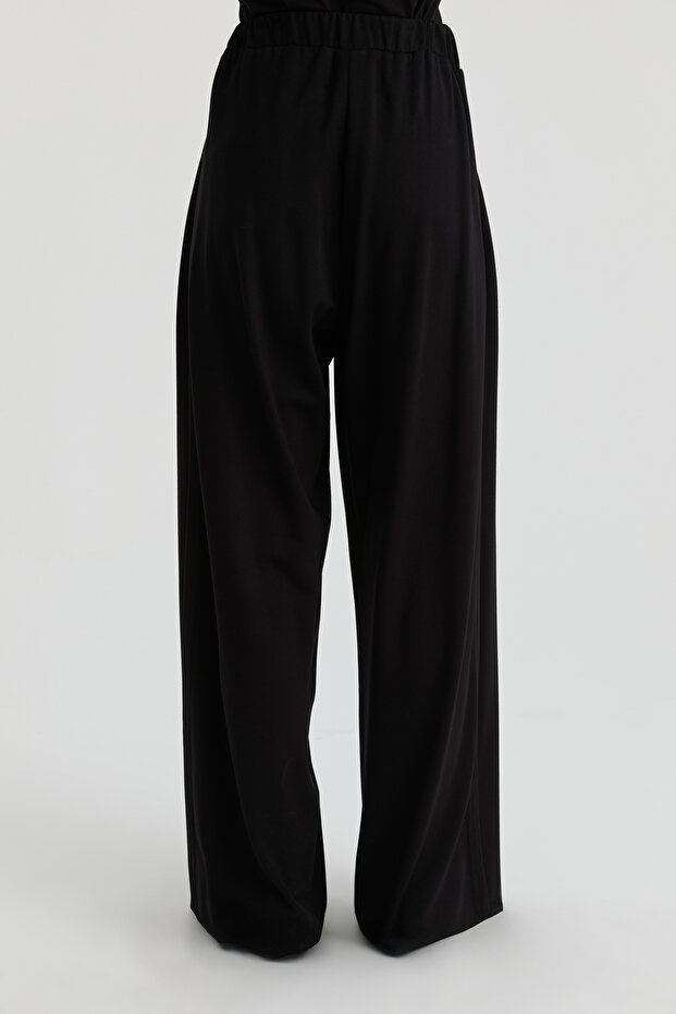 Aller Detaylı Örme Pantolon - Siyah - 5