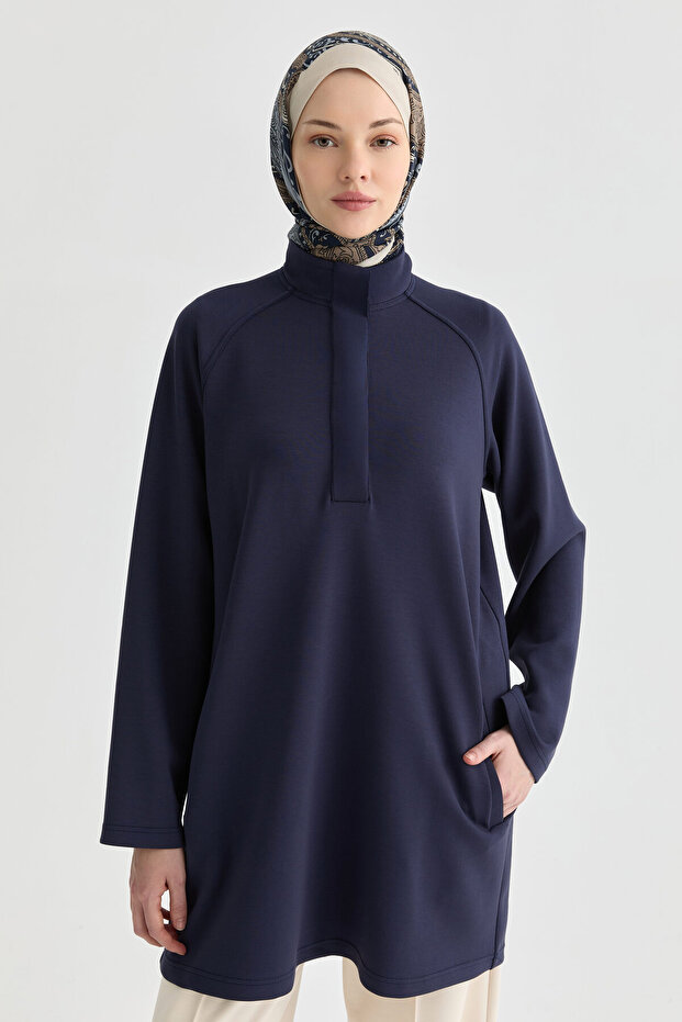 Örme Tunik - Lacivert - 2