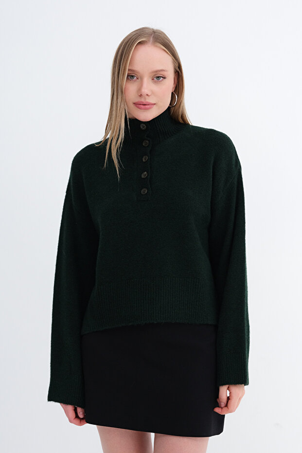 Düğmeli Triko Kazak K3545 - 5