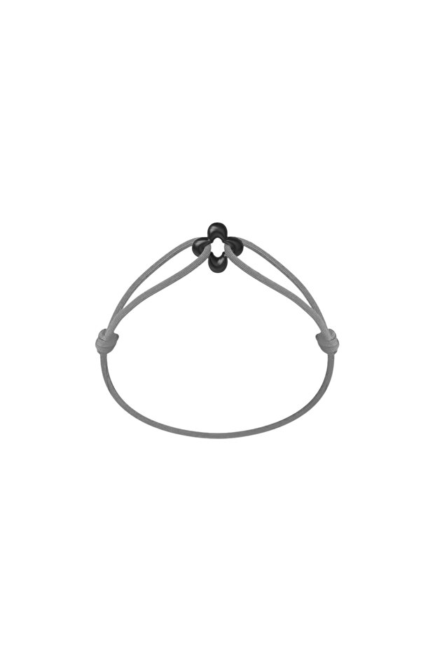 Mini Black Clover Cord Bracelet