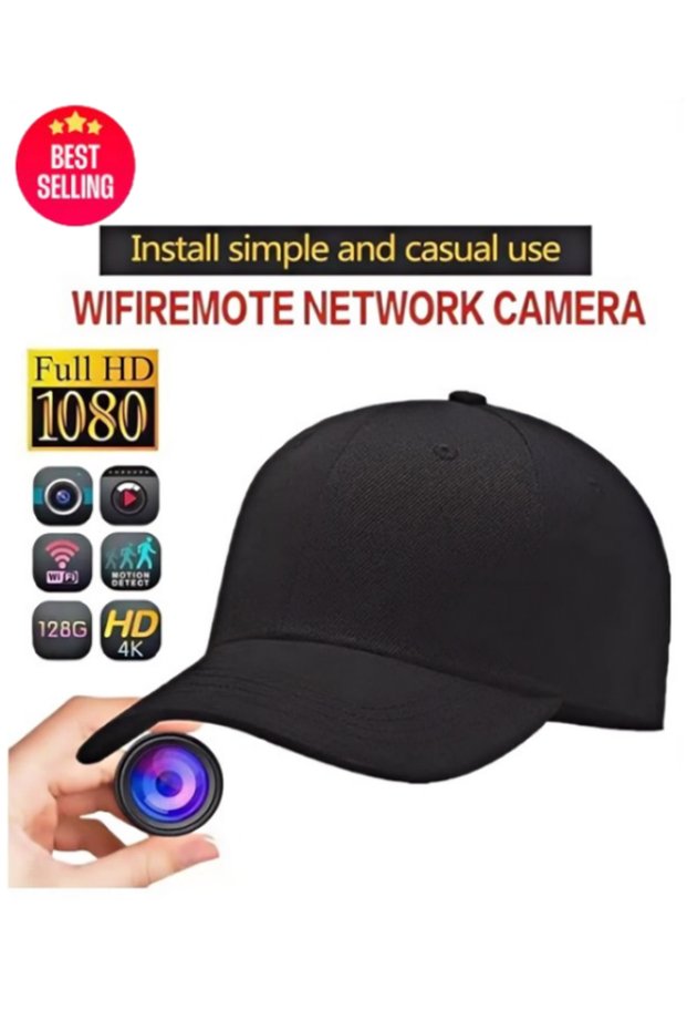 1080P HD Hat Camera – Loop Record, Night Vision for Patio Monitoring (Outdoor Living)