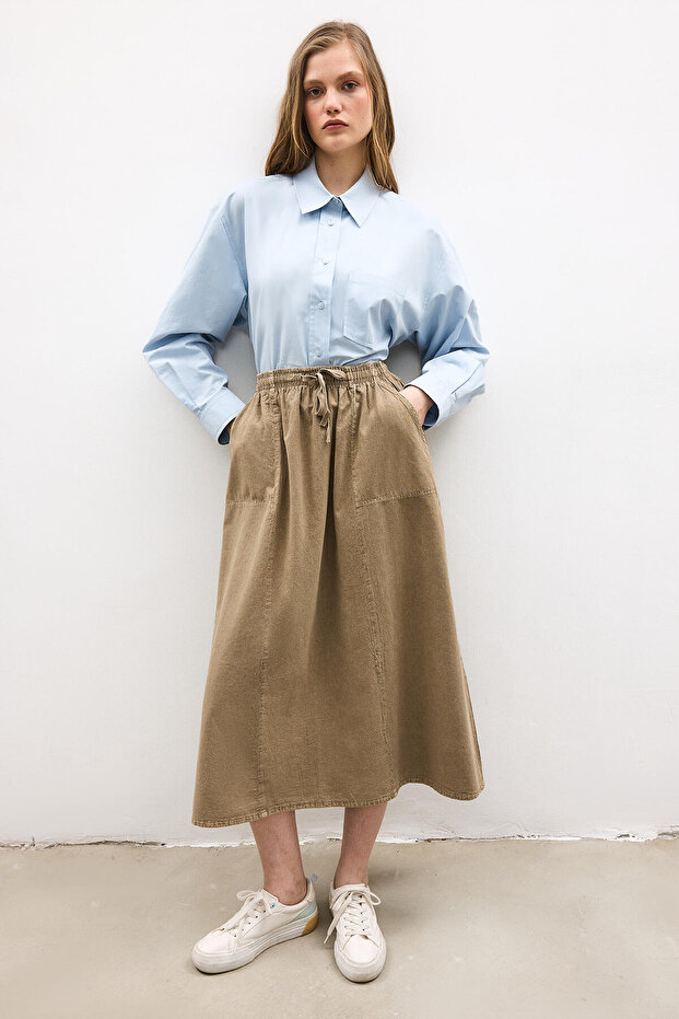 ELASTİK BEL CEPLİ ETEK - 2