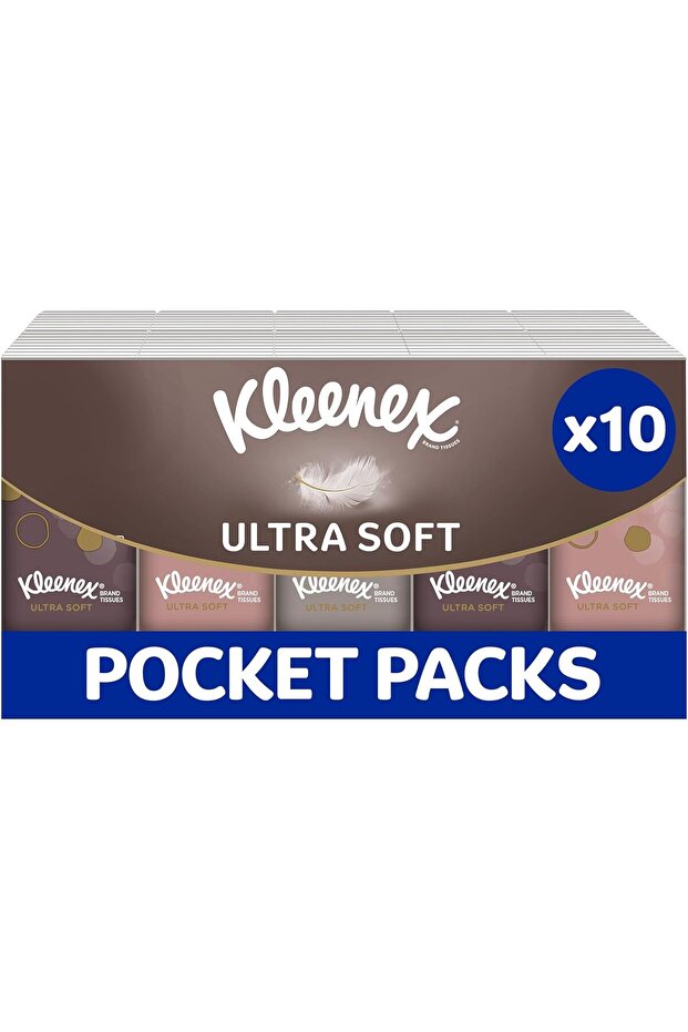 Ultra Soft Pocket Pack Tissues - Beautifully Soft And Silky Tissues - 10 Pack x 7 sheets (4p