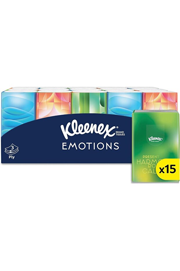 Emotions Pocket Pack Tissues – Stylish, Soft & Convenient Mini Packs – 15 Packs x 7 shee