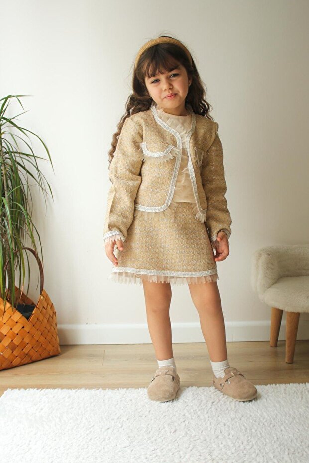 Girl's Jacket Skirt Set Stylish 2-Piece Set-2018-M-Jlb-062