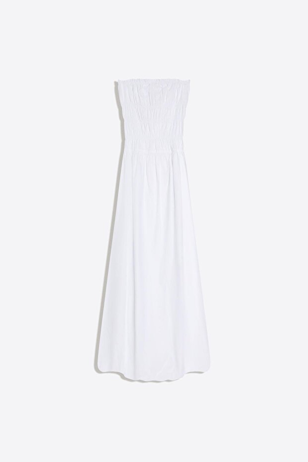 Maksi poplin elbise - 2
