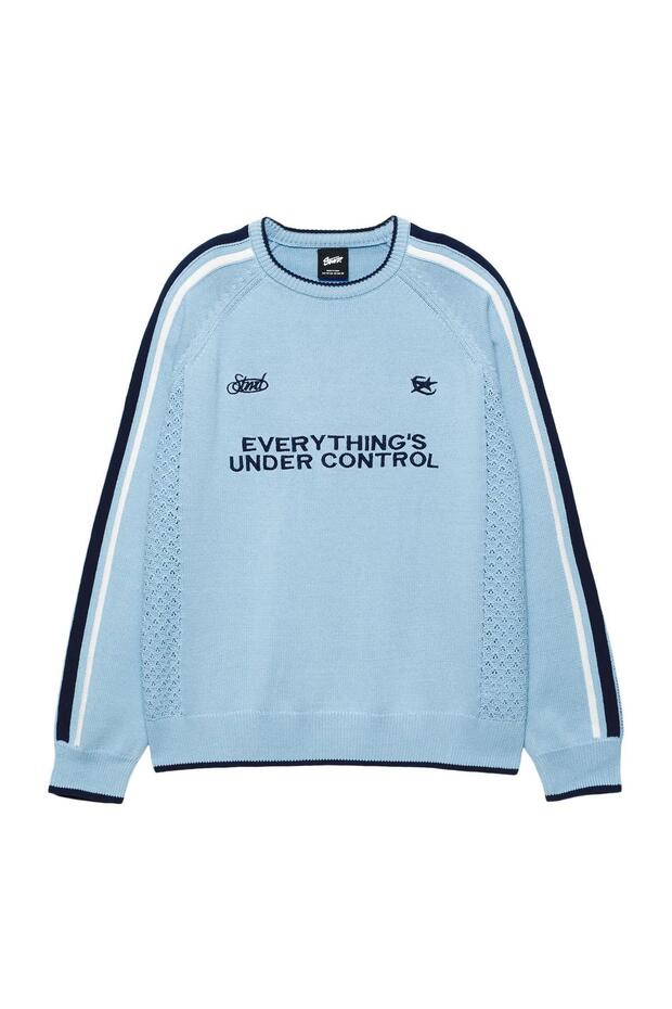 STWD işlemeli çizgili kazak - 4