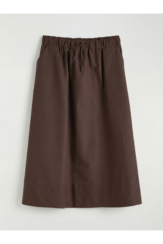 Ermus Global and Kahverengi Girls' Skirt with Elastic Waistband