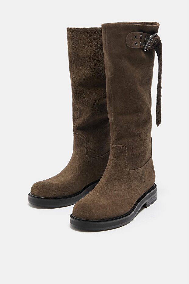 Tokalı deri uzun çizme - 4