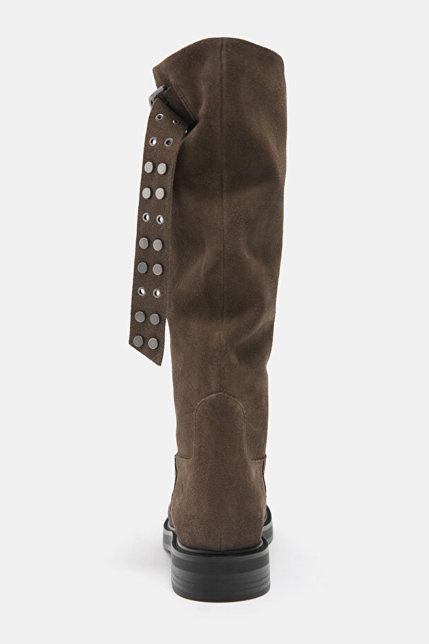 Tokalı deri uzun çizme - 5