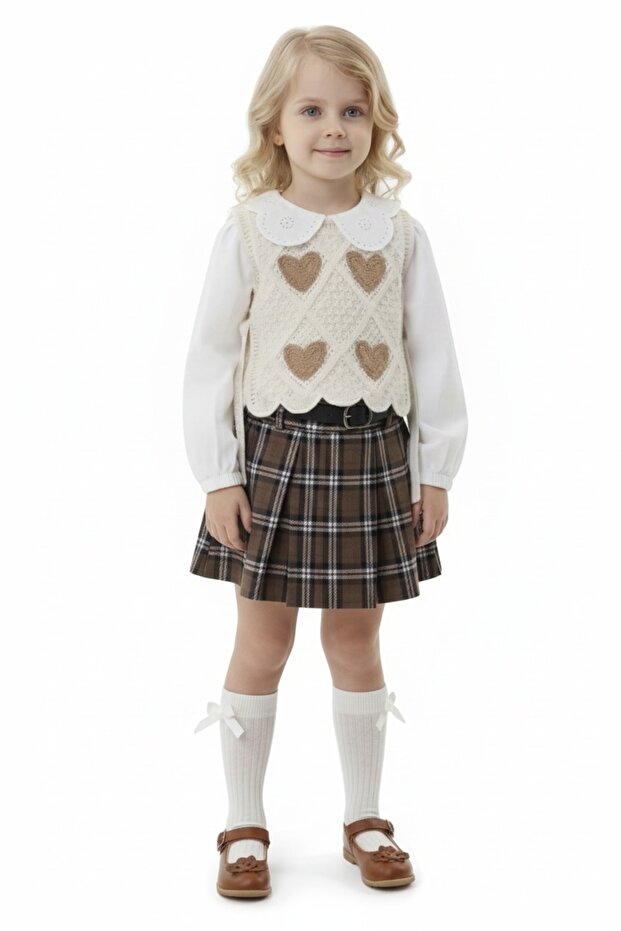 Girl's 4-Piece Set with Shorts and Skirt