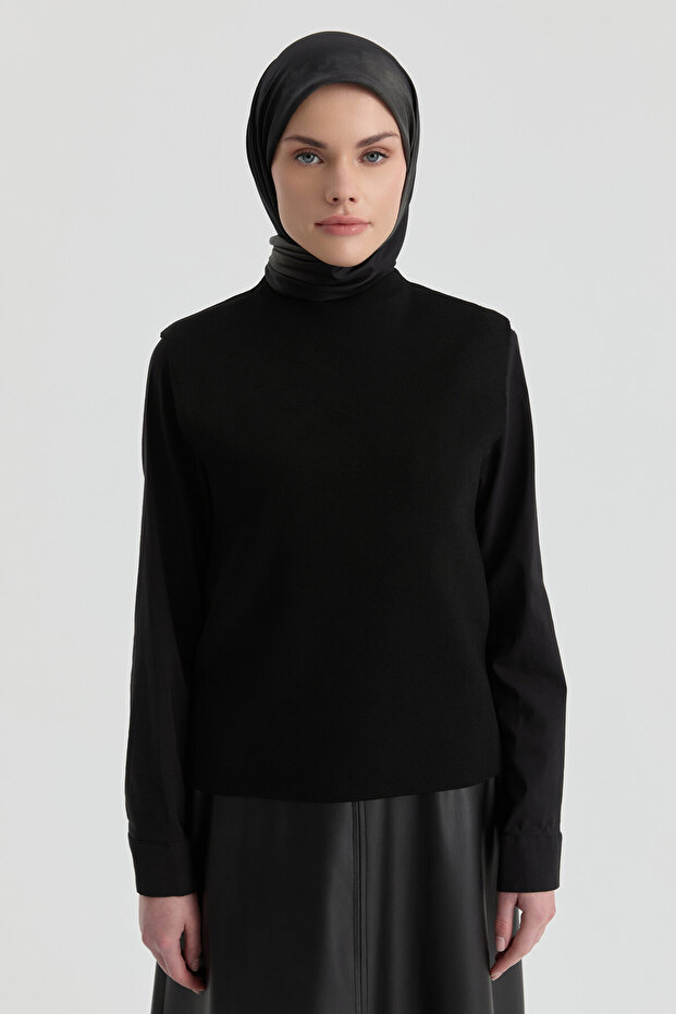 Triko Süveter - Siyah - 5