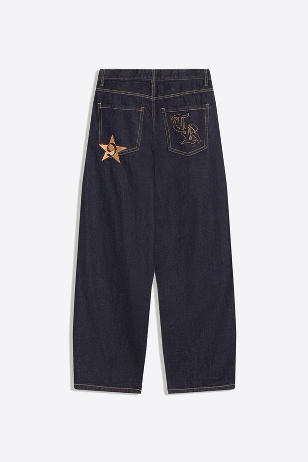 İşlemeli barrel fit jean - 6