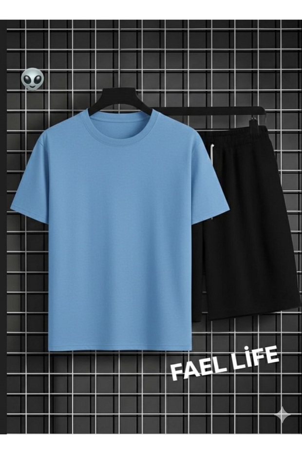 Girls'/Boys' Printless T-Shirt and Shorts Wide Cut Set