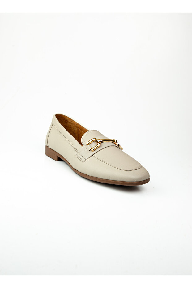 5056 Beige Leather Women's Ballerinas