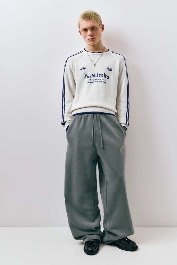 STWD işlemeli çizgili kazak - 3