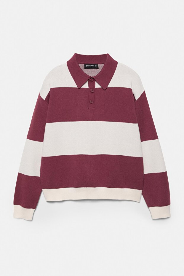 Panelli uzun kollu polo tişört - 7