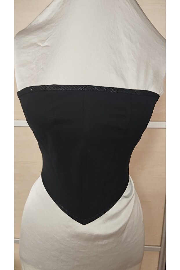 Siyah keten büstiyer - 1