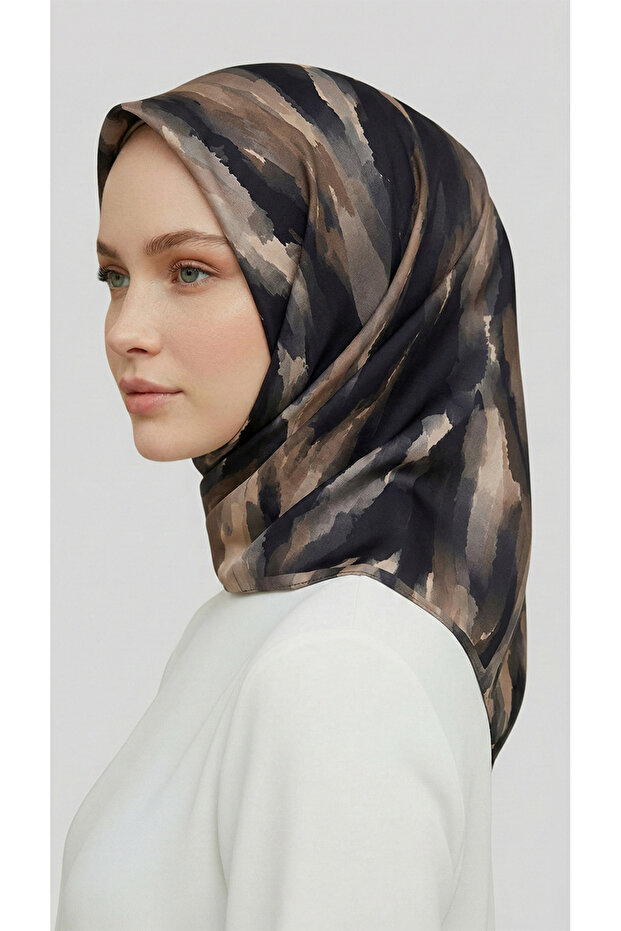 وشاح موريا من الرايون المزخرف - بيج - 8